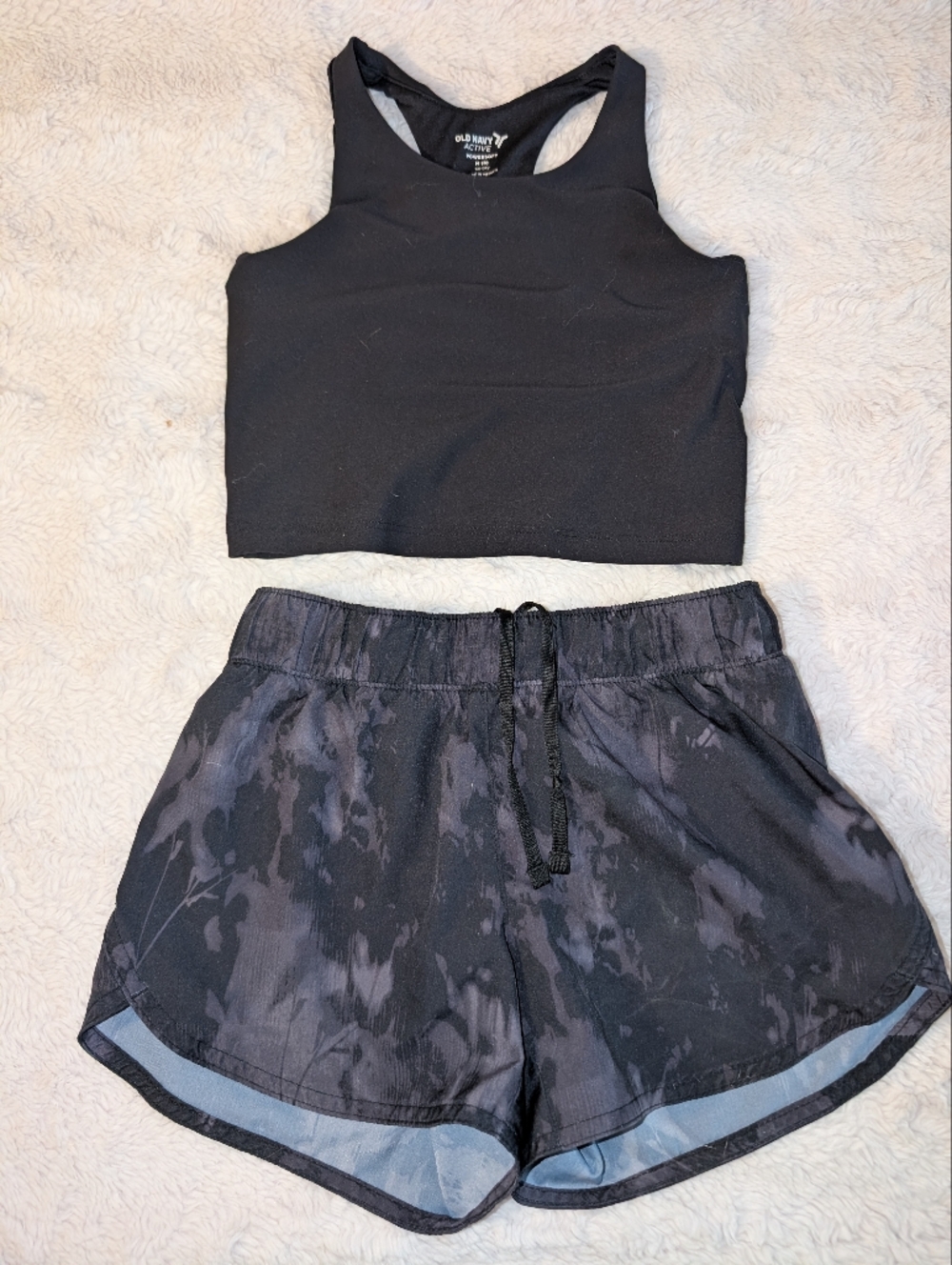 Old Navy Black Girls Tank Top and Athletic Shorts Set M 8/10